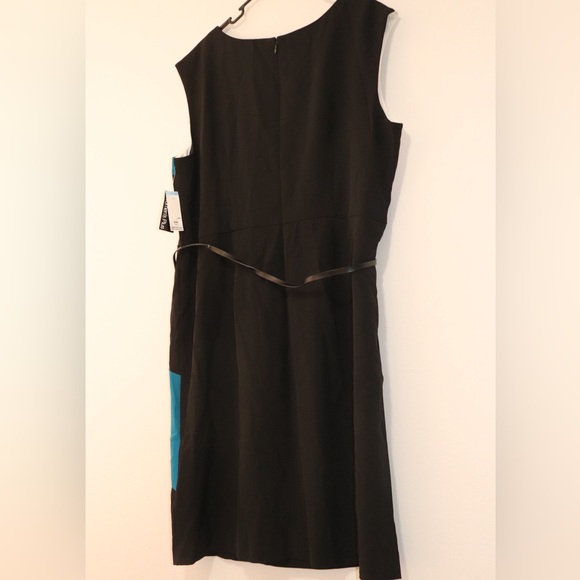 NWT 20W size Cap Sleeve Colorblock Covington Sheath Dress with Belt - Picture 5 of 7